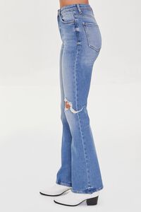 MEDIUM DENIM Hemp 4% Distressed Flare Jeans, image 3
