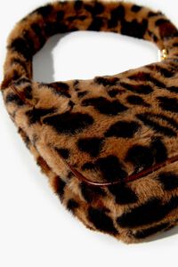 TAN/MULTI Plush Leopard Print Shoulder Bag, image 4