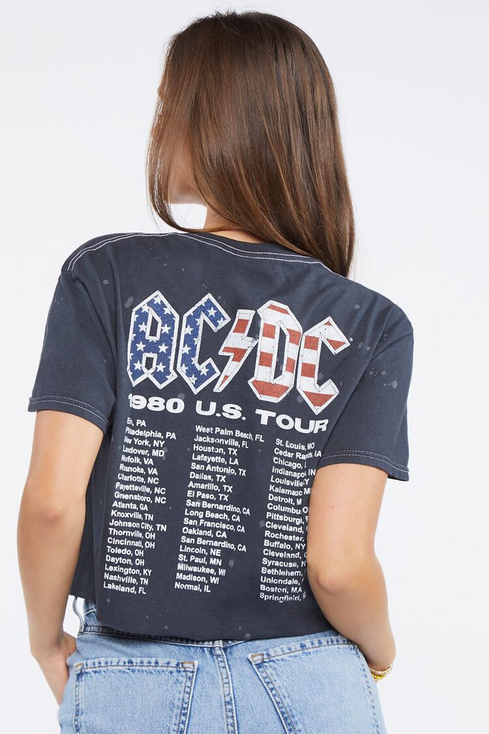 BLACK/MULTI ACDC Tour Graphic Cropped Tee, image 3