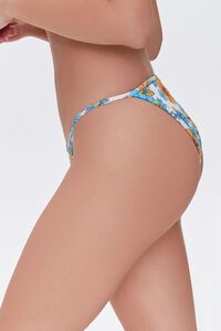 BLUE/MULTI Floral Print String Bikini Bottoms, image 3