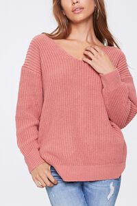 ROSE Ribbed Twisted-Back Sweater, image 4