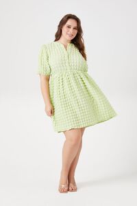 Plus Size Textured Babydoll Mini Dress, image 4