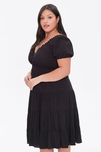 BLACK Plus Size Tiered Ruffle-Trim Dress, image 2