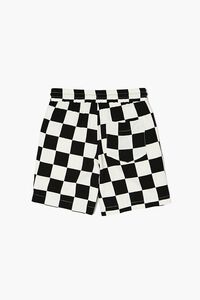 WHITE/BLACK Kids Checkered Drawstring Shorts (Girls + Boys), image 2