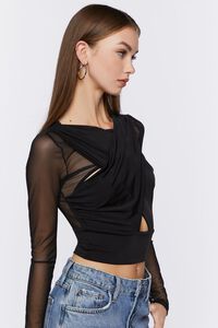 BLACK Mesh Combo Crossover Top, image 2
