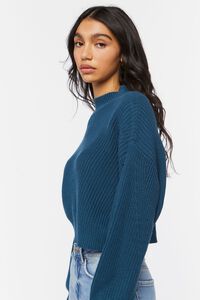 NAUTICAL BLUE Pointelle Mock Neck Sweater, image 2