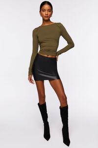 OLIVE Ruched Long-Sleeve Tee, image 4