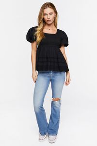 BLACK Tiered Puff Sleeve Top, image 4