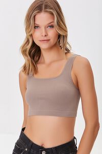 CAPPUCCINO Ribbed Seamless Bralette, image 1