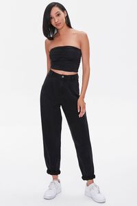 BLACK Ruched Tube Top, image 4