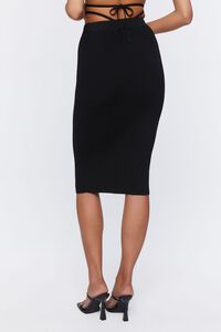 BLACK Crisscross Wraparound Midi Skirt, image 4