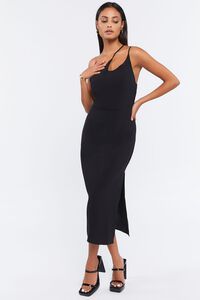 BLACK Cutout One-Shoulder Midi Dress, image 1