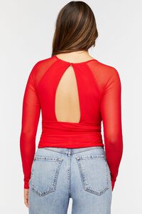 BERRY Ruched Mesh Cutout Crop Top, image 3
