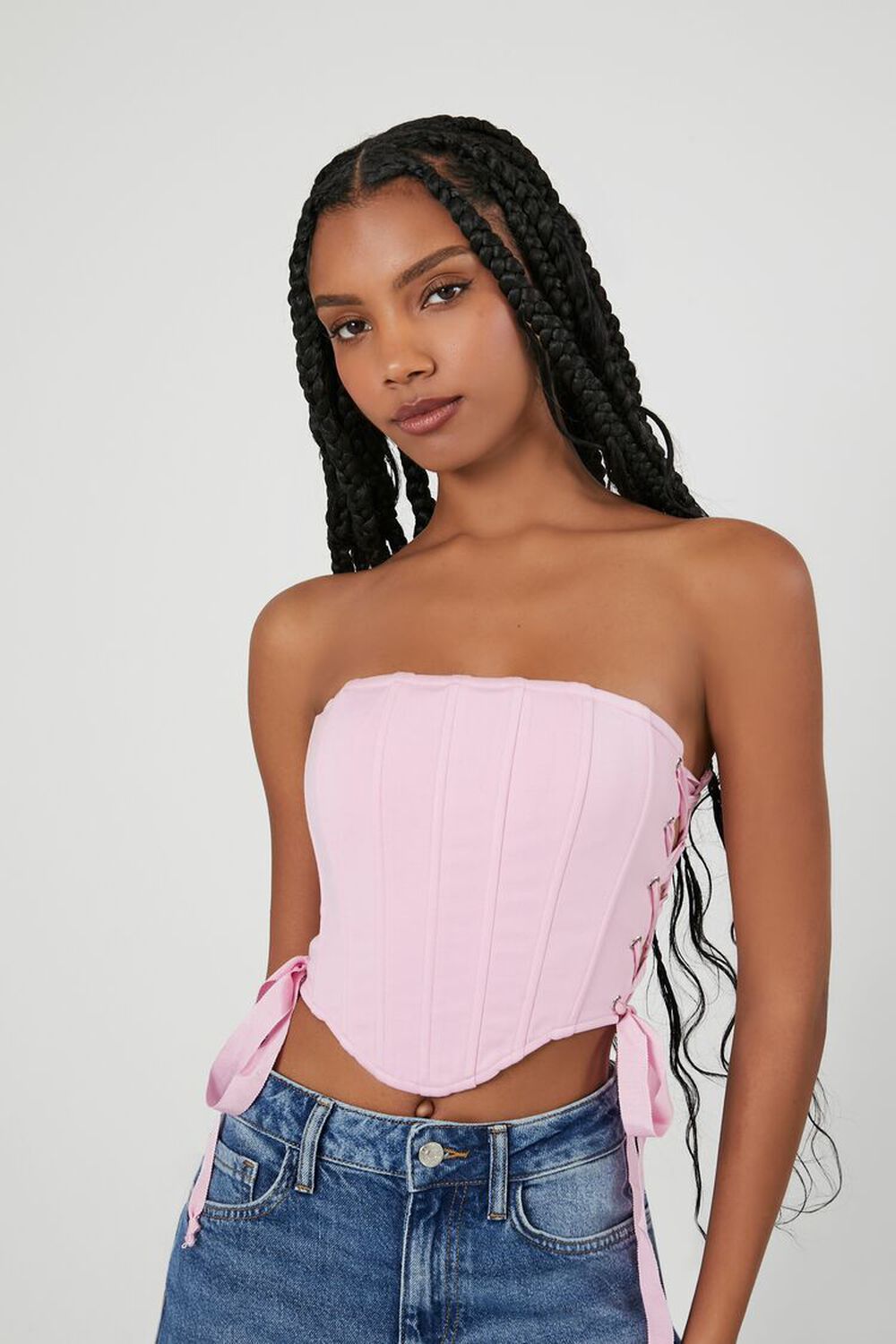 Lace-Up Corset Tube Top