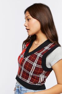 RED/MULTI Mixed Plaid Sweater Vest, image 3