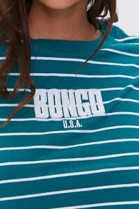 GREEN/WHITE Bongo Embroidered Striped Tee, image 5