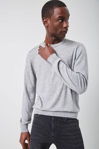HEATHER GREY Cashmere-Blend Crew Neck Sweater, image 2