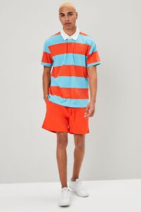 RED/TEAL Striped Short-Sleeve Polo Shirt, image 4