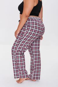 RED/MULTI Plus Size Plaid Flannel Pajama Pants, image 3