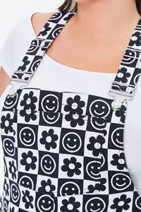 BLACK/WHITE Plus Size Checkered Overall Dress, image 5