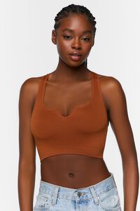 ROOT BEER Seamless Notched Racerback Bralette, image 1