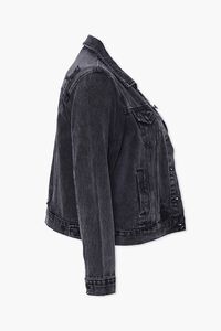BLACK Plus Size Distressed Denim Jacket, image 2