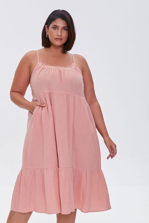 ROSE Plus Size Tiered Cami Dress, image 1