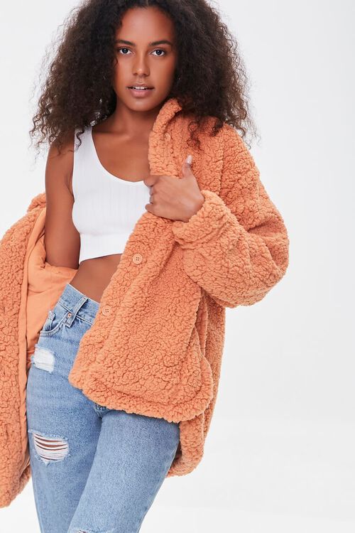 APRICOT Faux Shearling Button-Front Jacket, image 2