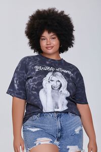CHARCOAL/MULTI Plus Size Britney Spears Graphic Tee, image 1