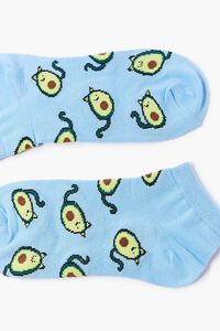 BLUE/MULTI Cat Avocado Print Ankle Socks, image 3