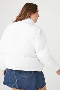 WHITE Plus Size Quilted Puffer Jacket, image 3