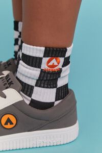BLACK/WHITE Airwalk Checkered Crew Socks, image 2