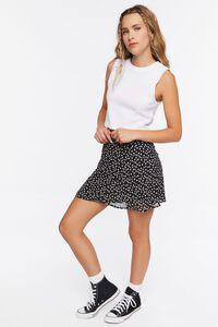 BLACK/WHITE Ditsy Floral Print Mini Skirt, image 5