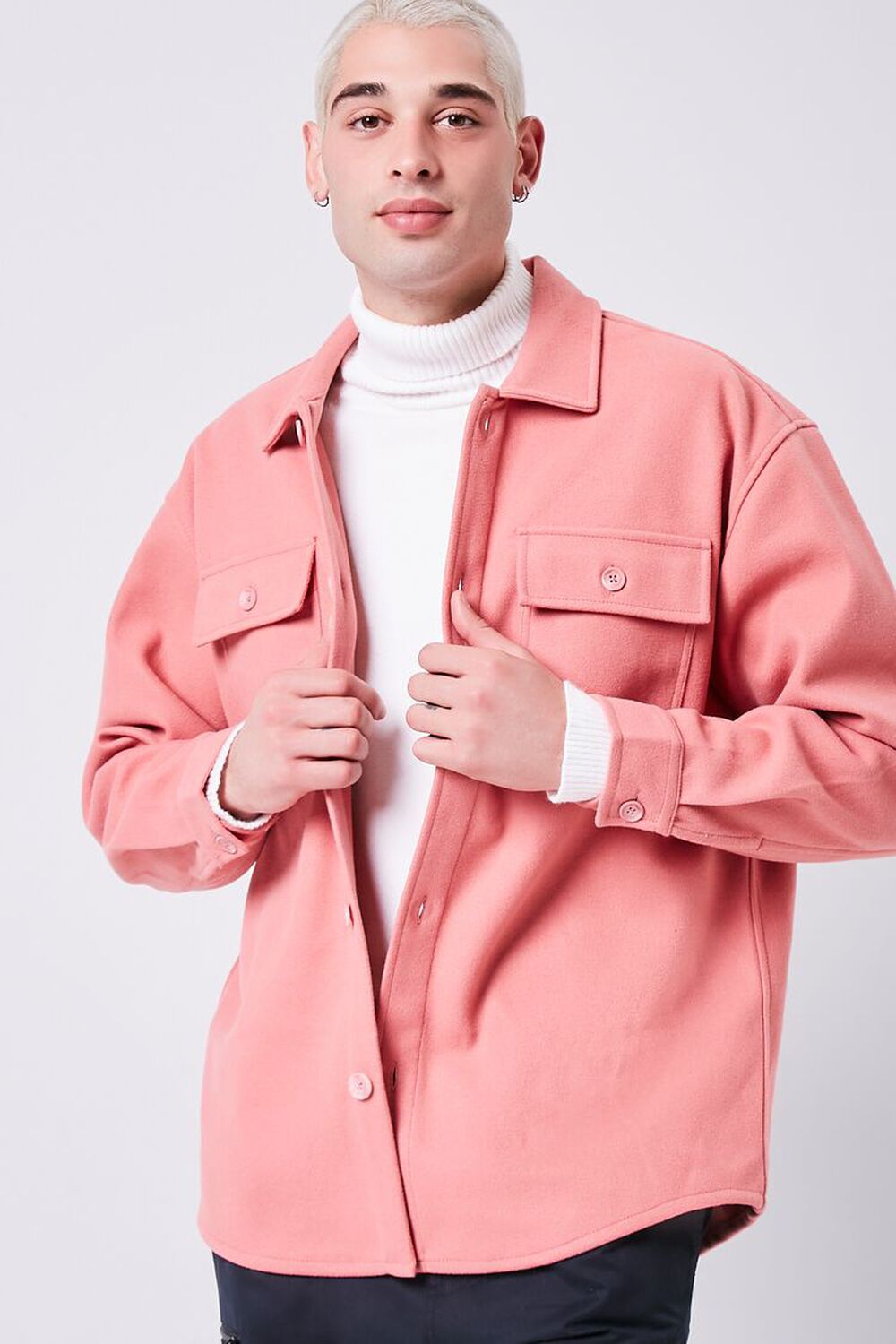 DUSTY PINK Drop-Sleeve Buttoned Jacket, image 1