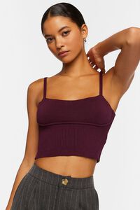 Cropped Sweater-Knit Cami, image 1