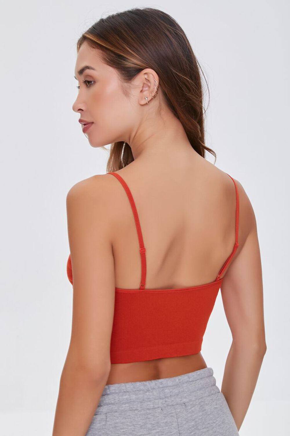 POMPEIAN RED  Seamless Ribbed Knit Bralette, image 3