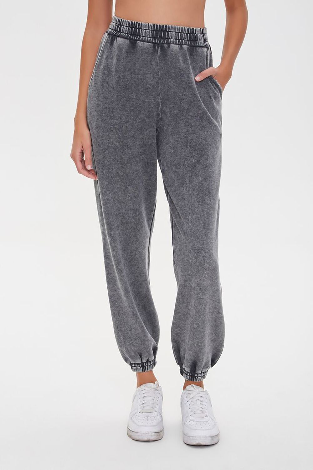 CHARCOAL Oil Wash Smocked Joggers, image 2