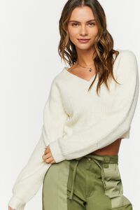 VANILLA V-Neck Cropped Sweater, image 1
