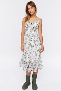 WHITE/MULTI Floral Print Midi Dress, image 4