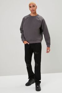 CHARCOAL Fleece Raglan-Sleeve Sweatshirt, image 4