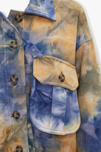 MUSTARD/BLUE Tie-Dye Button-Front Jacket, image 4