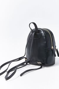BLACK Small Faux Leather Backpack, image 3