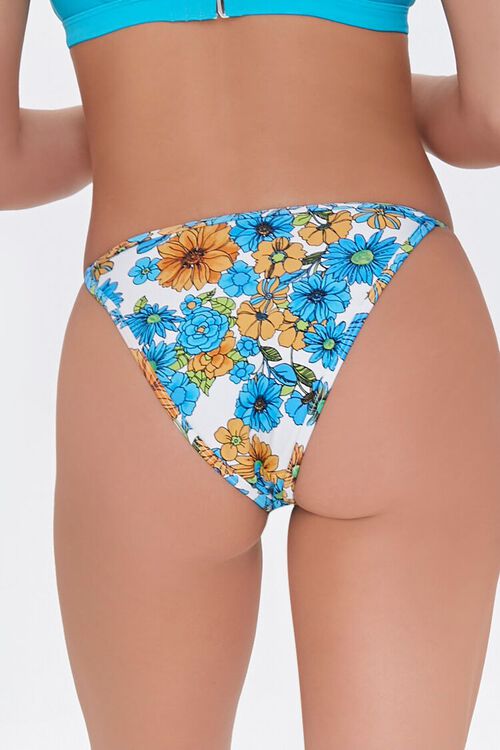 BLUE/MULTI Floral Print String Bikini Bottoms, image 4