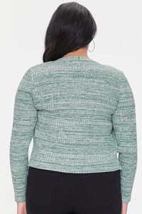 PATINA/CREAM Plus Size Marled Cardigan Sweater, image 3