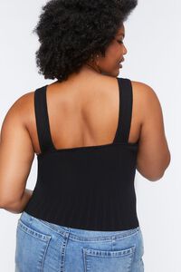 BLACK Plus Size Ribbed Sweater-Knit Top, image 3