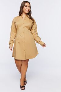 WALNUT Plus Size Mini Shirt Dress, image 1
