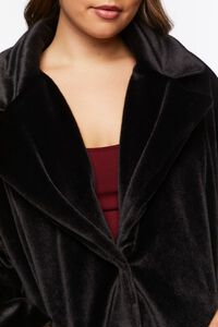 BLACK Plus Size Faux Fur Coat, image 5