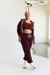 WINE Plus Size French Terry Joggers, image 1