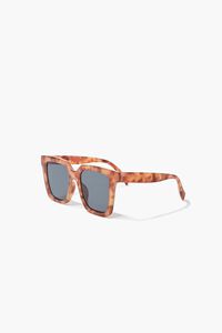 BROWN/BLACK Marbled Square Sunglasses, image 2