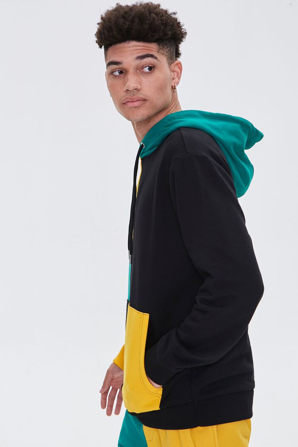 YELLOW/MULTI Colorblock French Terry Hoodie, image 2